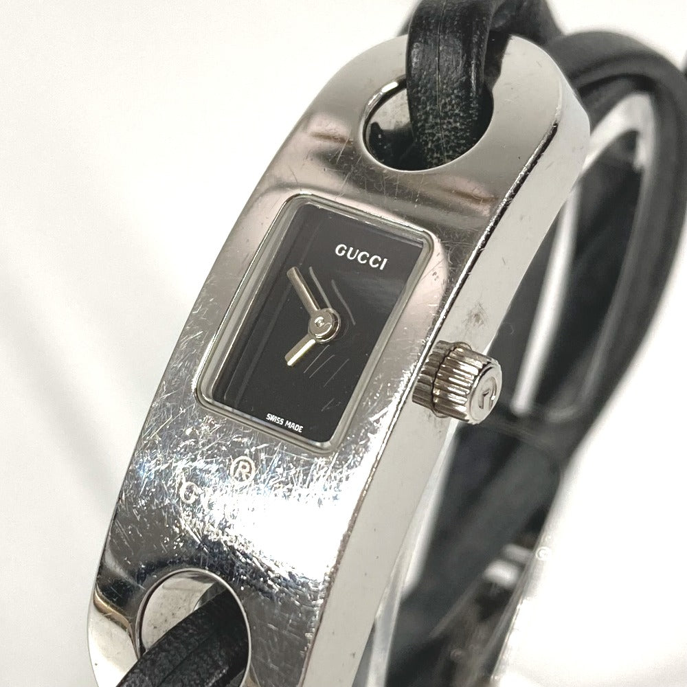 GUCCI 6100L ブレスウォッチ ロゴ 時計 ウォッチ 腕時計 SS レディース シルバー