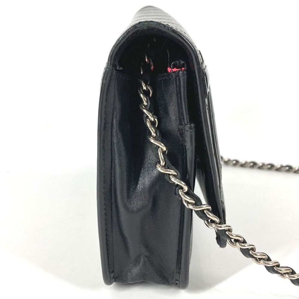 CHANEL A46646 カンボンライン CC ココマーク ロゴ チェーンウォレット カバン 長財布 斜め掛け チェーンバッグ ショルダーバッグ レザー レディース ブラック