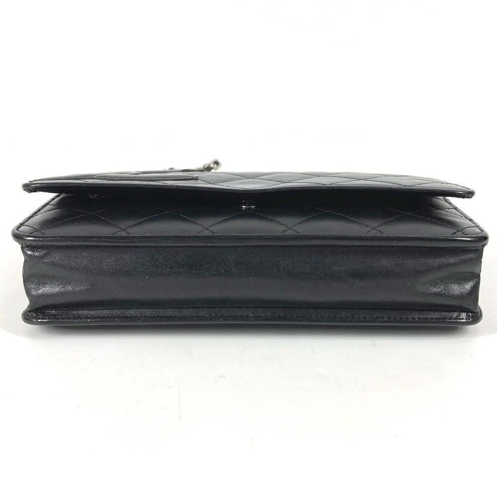 CHANEL A46646 カンボンライン CC ココマーク ロゴ チェーンウォレット カバン 長財布 斜め掛け チェーンバッグ ショルダーバッグ レザー レディース ブラック