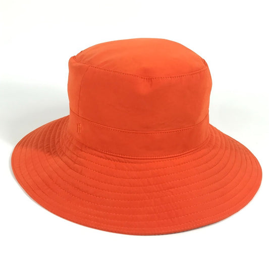 HERMES Hロゴ ハット帽 帽子 バケットハット ボブハット ハット ポリエステル ユニセックス オレンジ