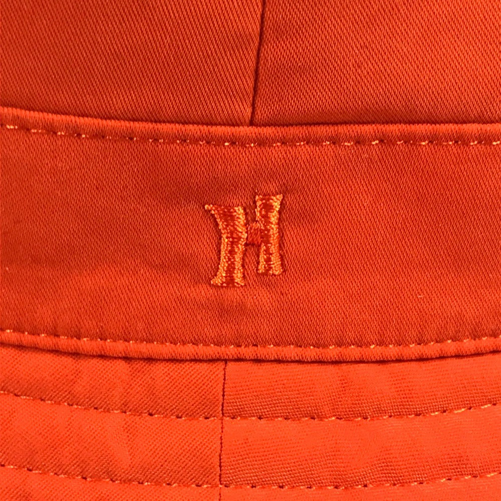 HERMES Hロゴ ハット帽 帽子 バケットハット ボブハット ハット ポリエステル ユニセックス オレンジ