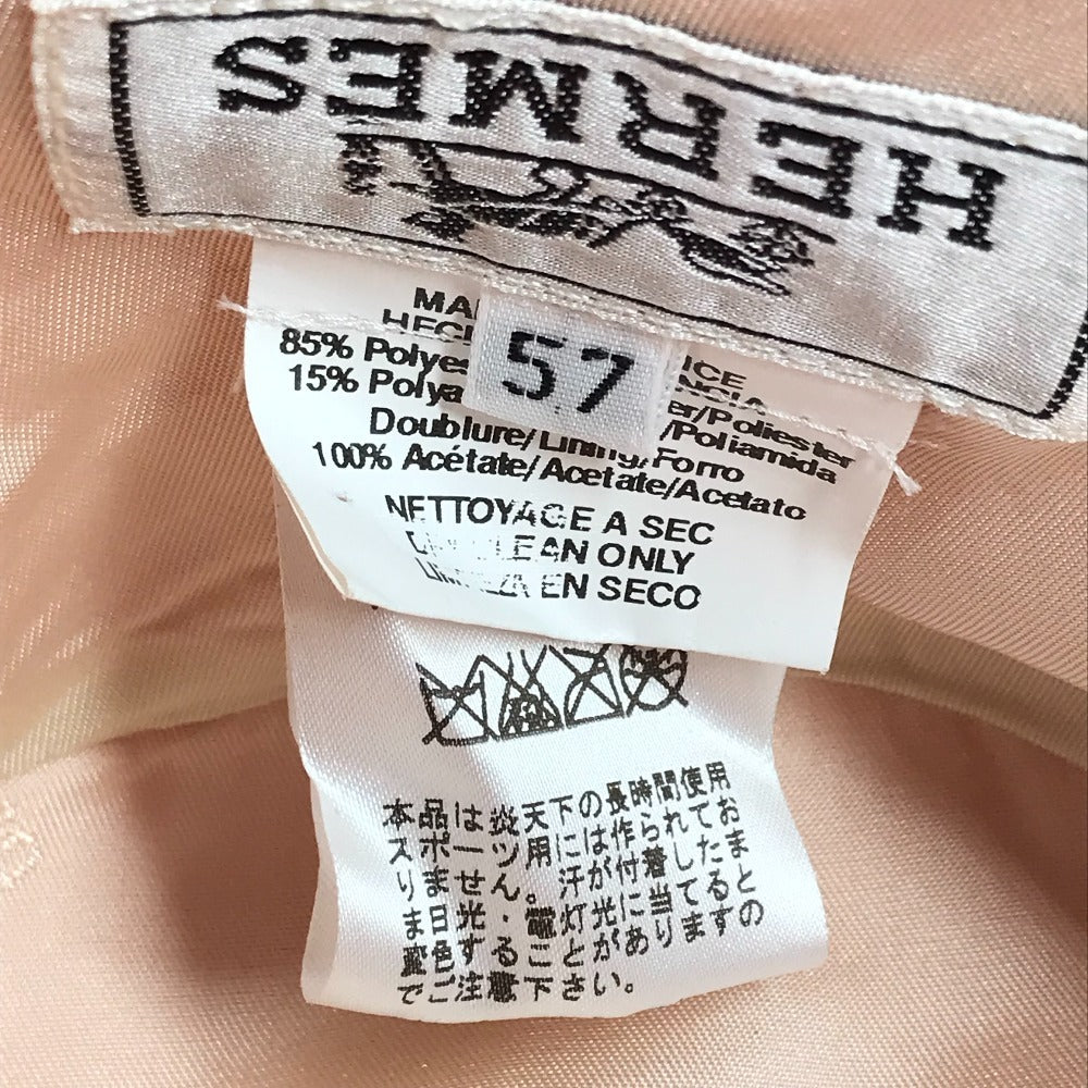 HERMES Hロゴ ハット帽 帽子 バケットハット ボブハット ハット ポリエステル ユニセックス オレンジ