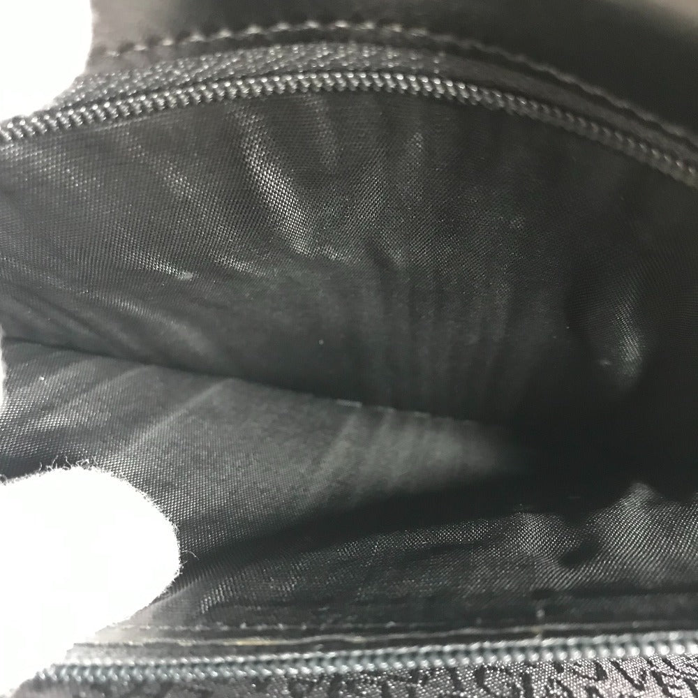 VERSACE ストラップ付き ロゴ カバン ポーチ フラップ クラッチバッグ セカンドバッグ レザー ユニセックス ブラック