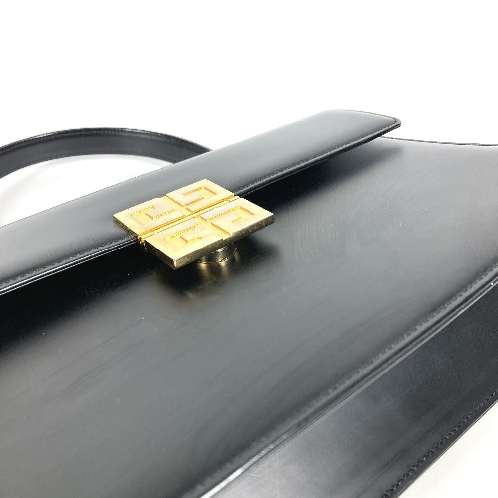 GIVENCHY ヴィンテージ ロゴ カバン トートバッグ ショルダーバッグ フラップ ハンドバッグ レザー レディース ブラック