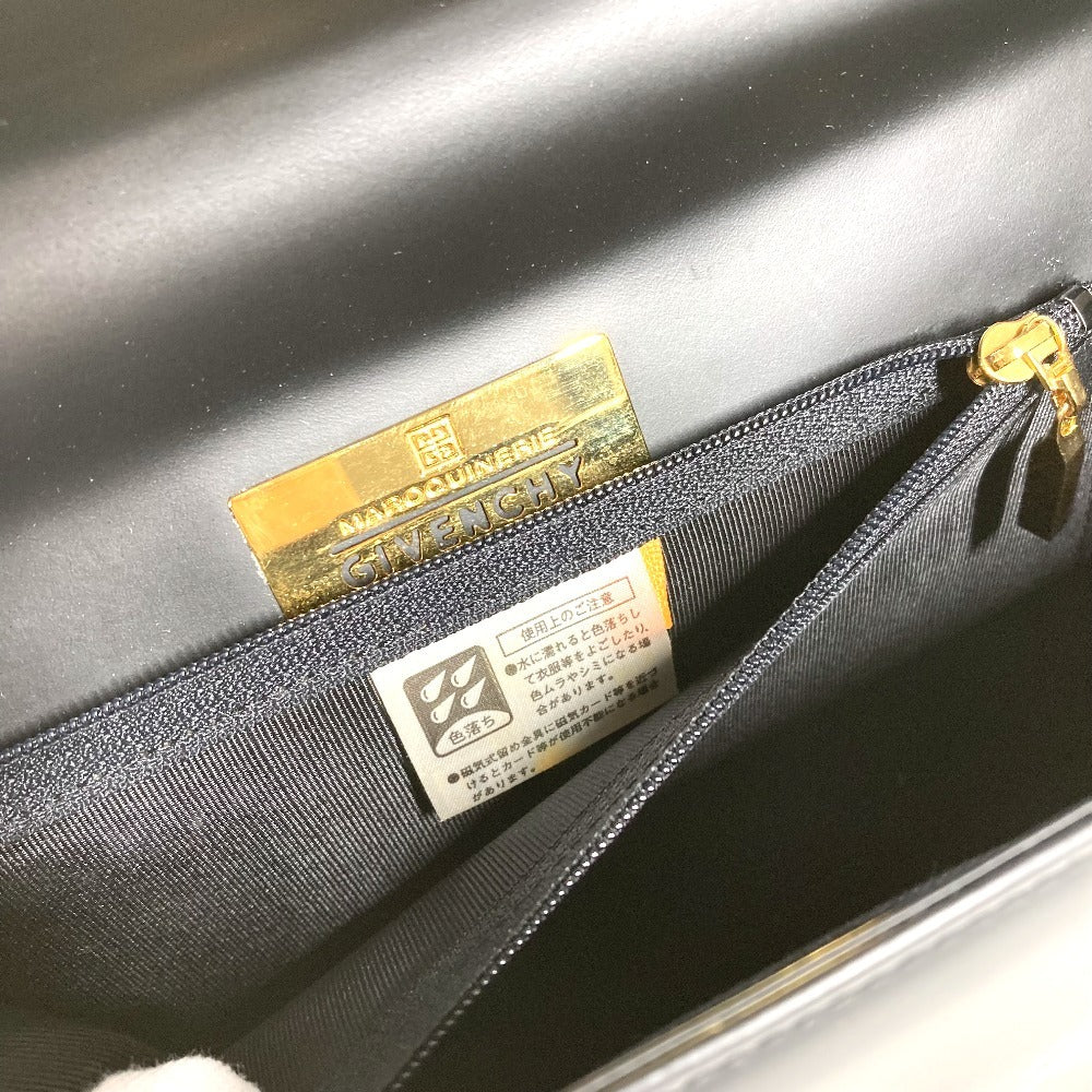 GIVENCHY ヴィンテージ ロゴ カバン トートバッグ ショルダーバッグ フラップ ハンドバッグ レザー レディース ブラック