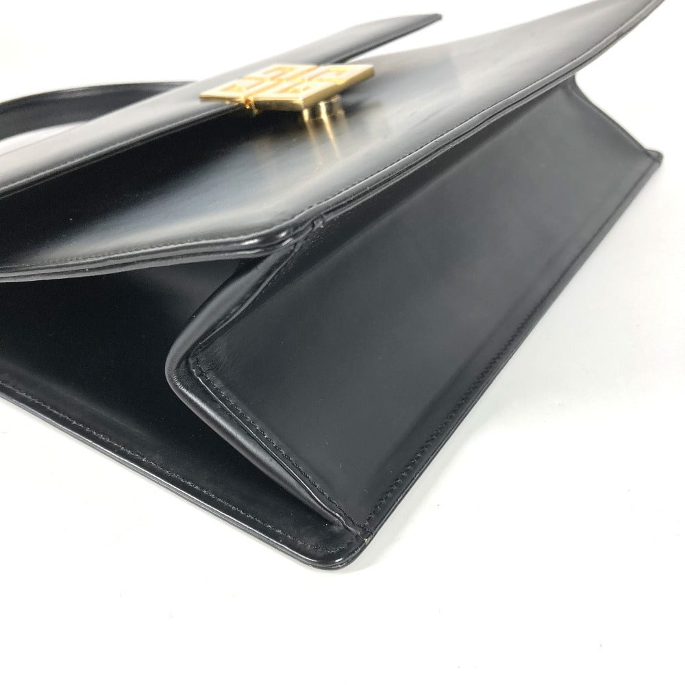 GIVENCHY ヴィンテージ ロゴ カバン トートバッグ ショルダーバッグ フラップ ハンドバッグ レザー レディース ブラック