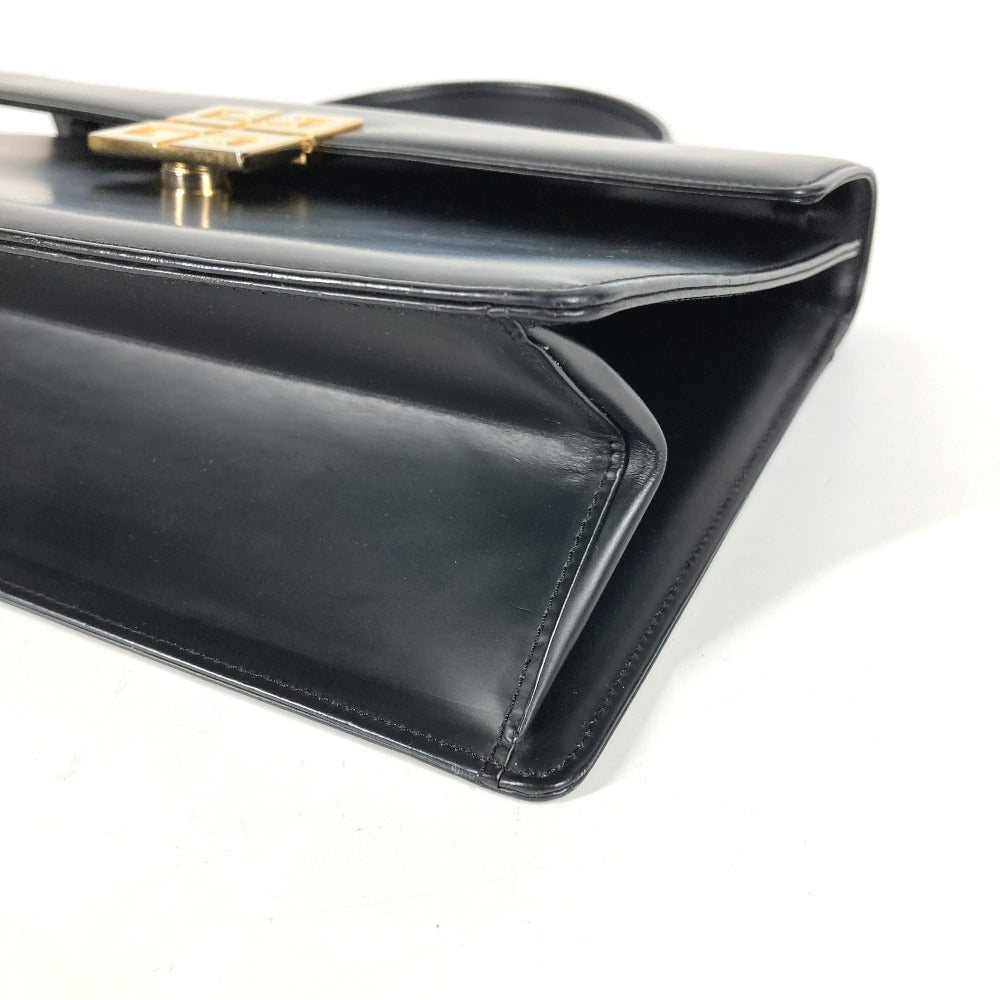 GIVENCHY ヴィンテージ ロゴ カバン トートバッグ ショルダーバッグ フラップ ハンドバッグ レザー レディース ブラック
