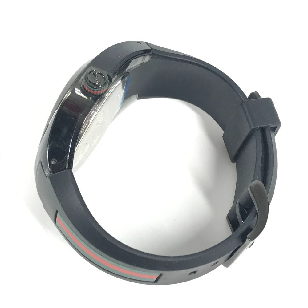 GUCCI YA137107A スケルトン シンク SYNC ロゴ シェリーライン GG メンズウォッチ ウォッチ 腕時計 ラバー ユニセックス ブラック