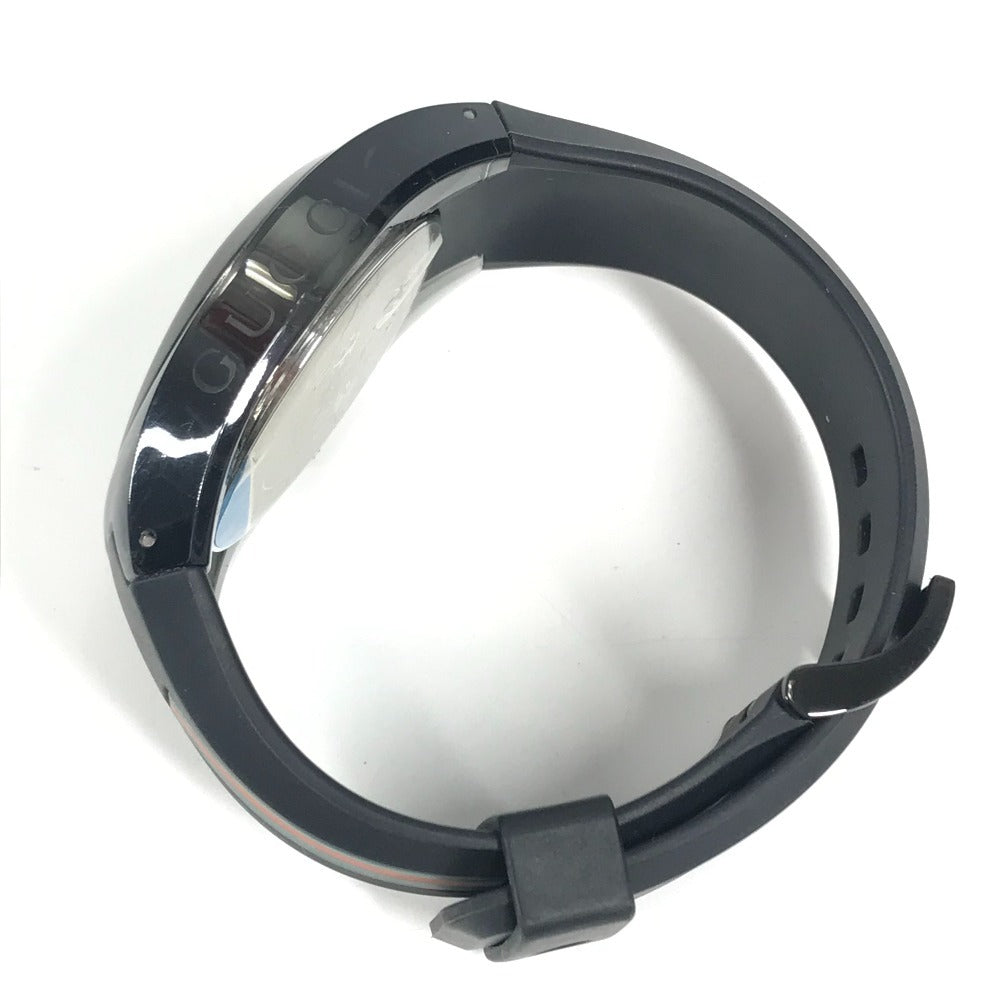 GUCCI YA137107A スケルトン シンク SYNC ロゴ シェリーライン GG メンズウォッチ ウォッチ 腕時計 ラバー ユニセックス ブラック