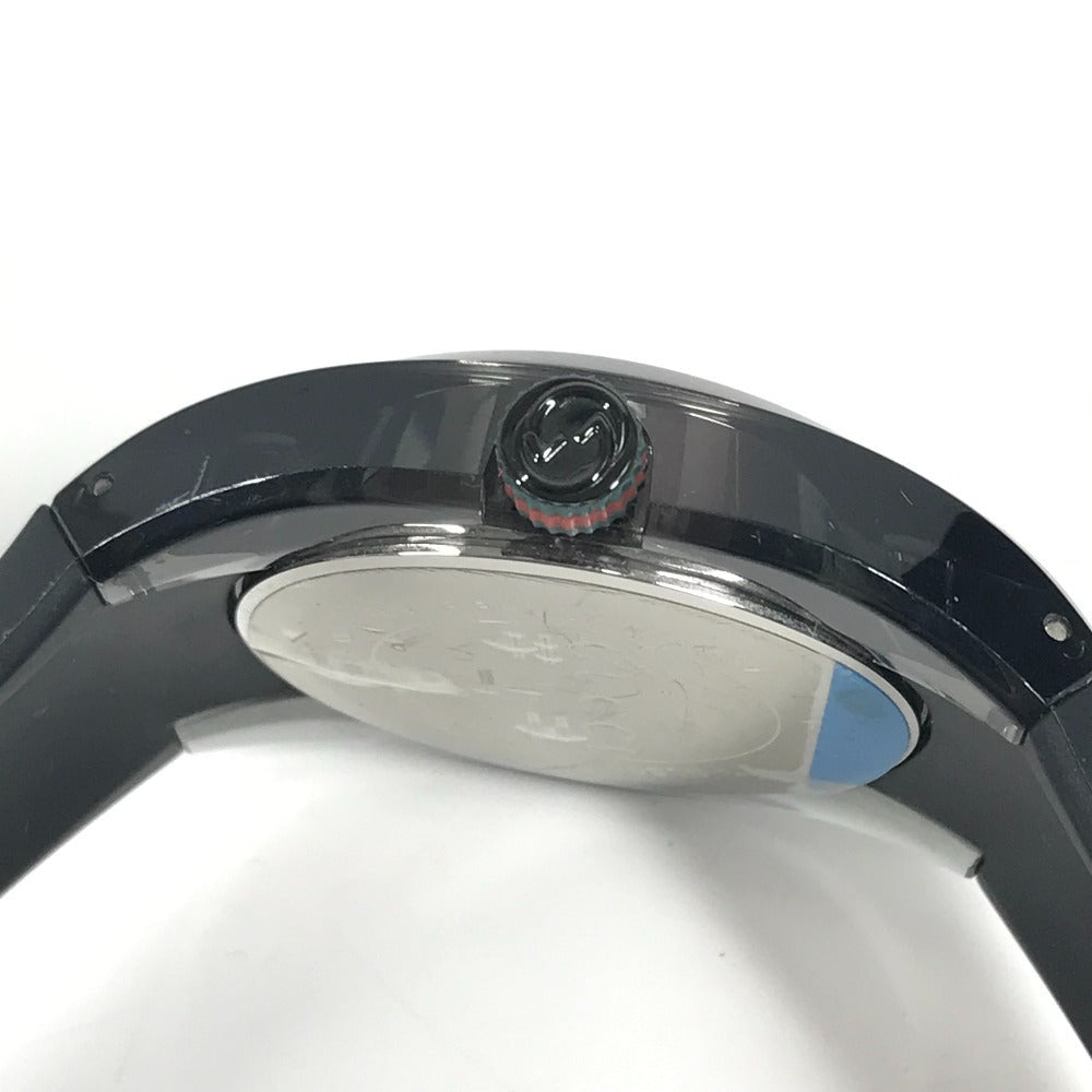 GUCCI YA137107A スケルトン シンク SYNC ロゴ シェリーライン GG メンズウォッチ ウォッチ 腕時計 ラバー ユニセックス ブラック
