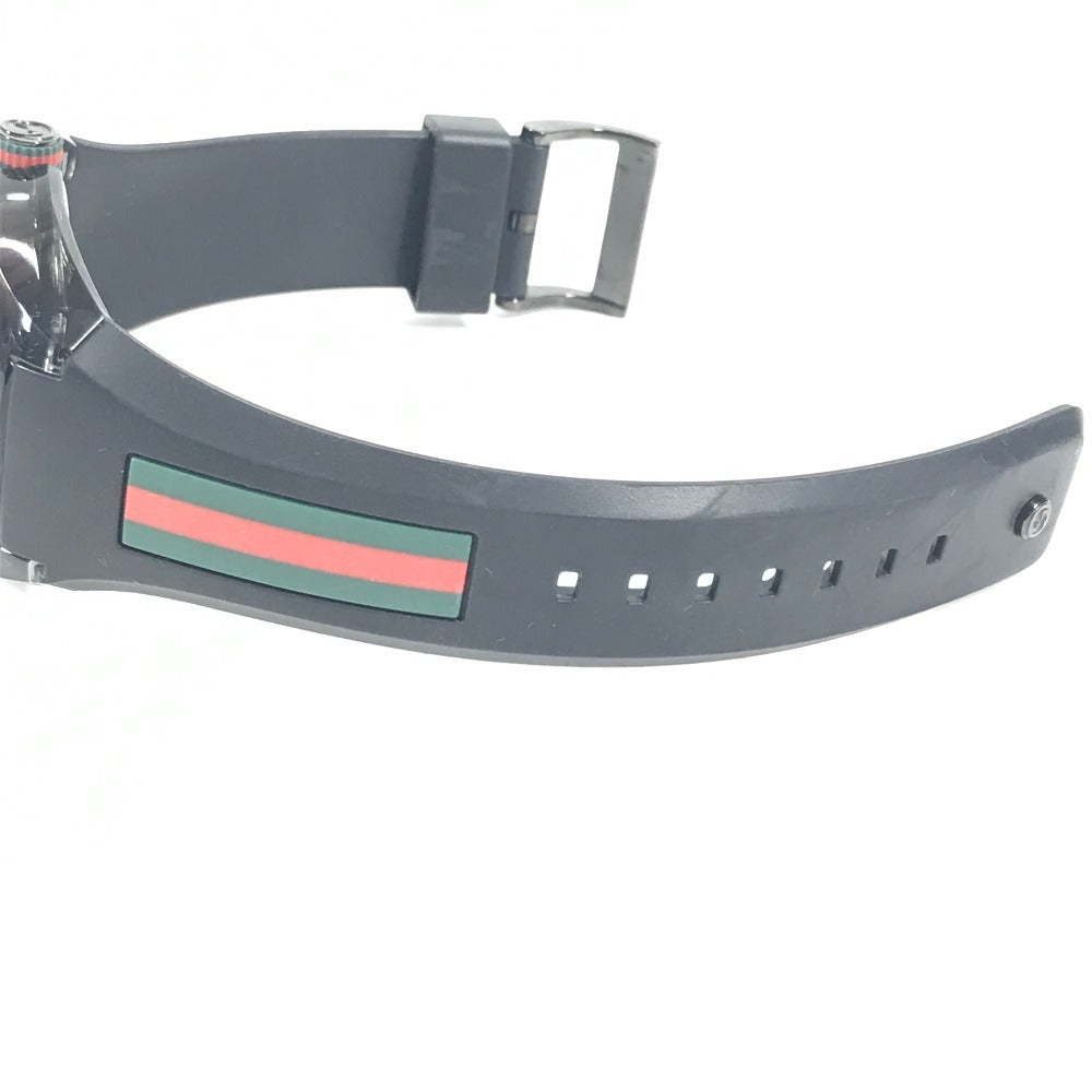 GUCCI YA137107A スケルトン シンク SYNC ロゴ シェリーライン GG メンズウォッチ ウォッチ 腕時計 ラバー ユニセックス ブラック
