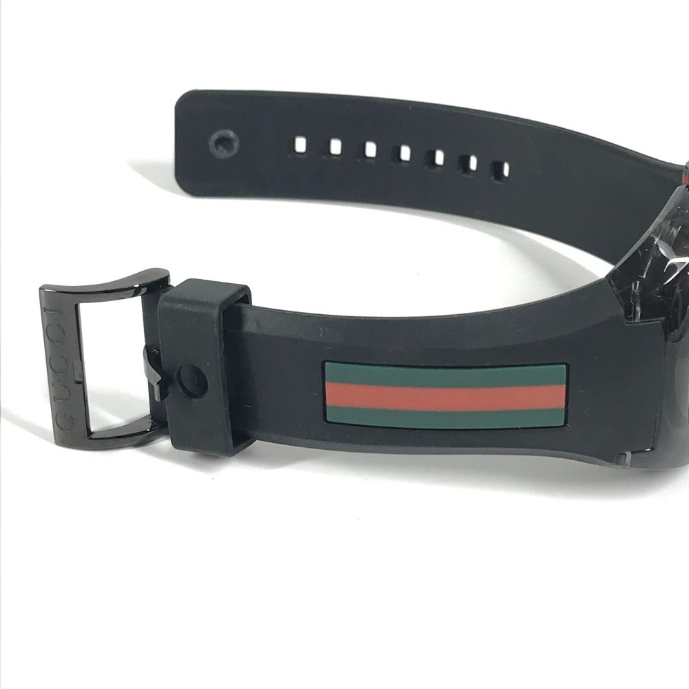 GUCCI YA137107A スケルトン シンク SYNC ロゴ シェリーライン GG メンズウォッチ ウォッチ 腕時計 ラバー ユニセックス ブラック
