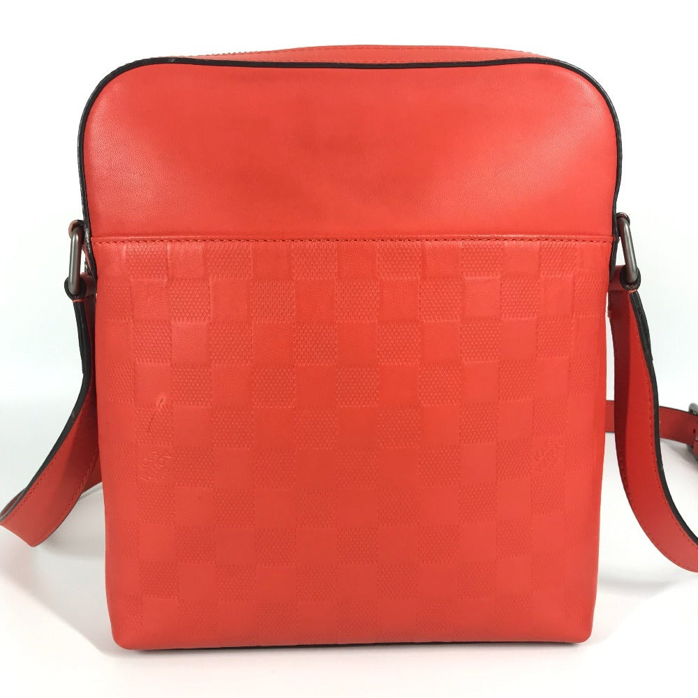 LOUIS VUITTON N23356 ダミエアンフィニ ポシェットディストリクト カバン 斜め掛け ポシェット ショルダーバッグ ダミエアンフィニレザー ユニセックス マグマ レッド