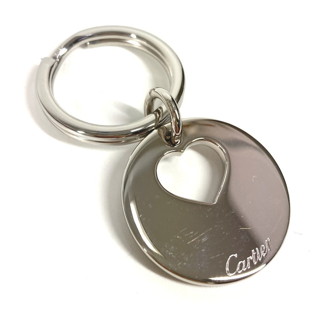 CARTIER ハート ロゴ バッグチャーム ネックレス アクセサリー キーリング ペンダントトップ キーホルダー メタル メンズ シルバー