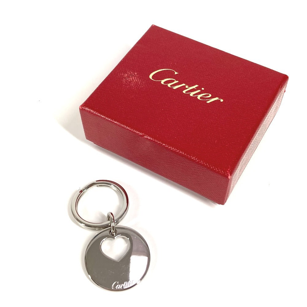 CARTIER ハート ロゴ バッグチャーム ネックレス アクセサリー キーリング ペンダントトップ キーホルダー メタル メンズ シルバー