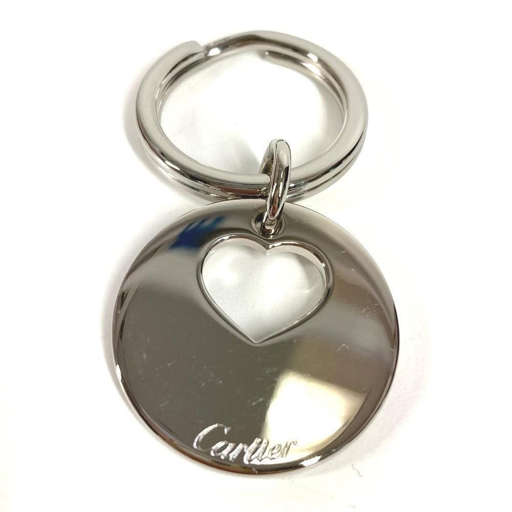 CARTIER ハート ロゴ バッグチャーム ネックレス アクセサリー キーリング ペンダントトップ キーホルダー メタル メンズ シルバー