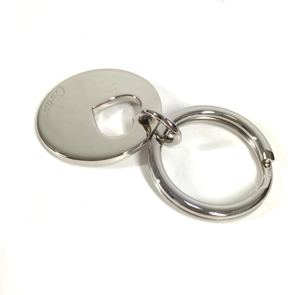 CARTIER ハート ロゴ バッグチャーム ネックレス アクセサリー キーリング ペンダントトップ キーホルダー メタル メンズ シルバー