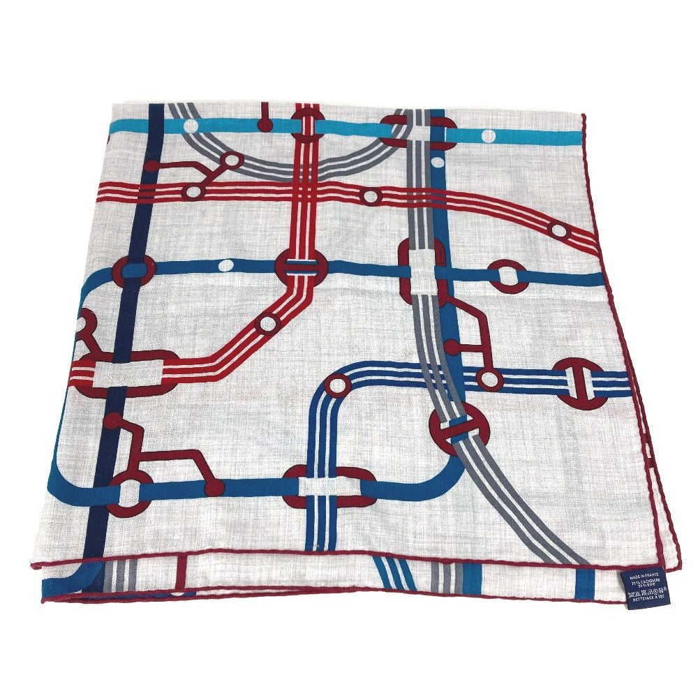 HERMES ポケット・ソイエ カレ 100 H カレ100H ショール ストール 大判 スカーフ カシミヤ ユニセックス グレー