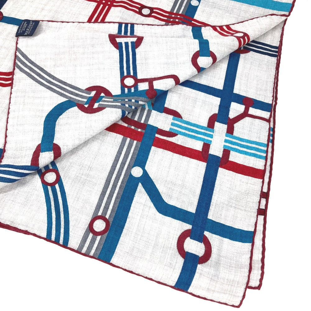 HERMES ポケット・ソイエ カレ 100 H カレ100H ショール ストール 大判 スカーフ カシミヤ ユニセックス グレー