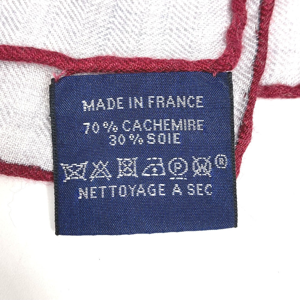 HERMES ポケット・ソイエ カレ 100 H カレ100H ショール ストール 大判 スカーフ カシミヤ ユニセックス グレー