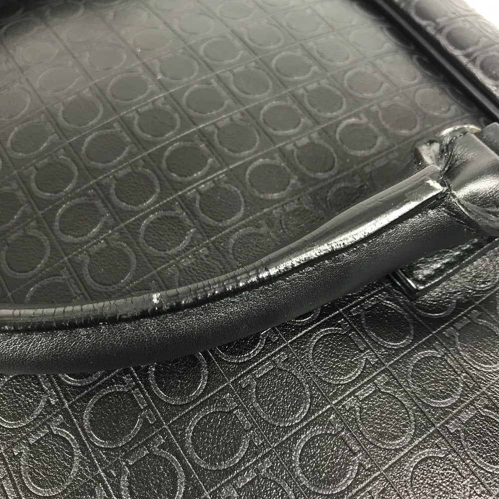 Salvatore Ferragamo 2WAYバッグ ショルダーバッグ カバン ロゴ ガンチーニ ビジネスバッグ ブリーフケース 書類バッグ ハンドバッグ レザー ユニセックス ブラック