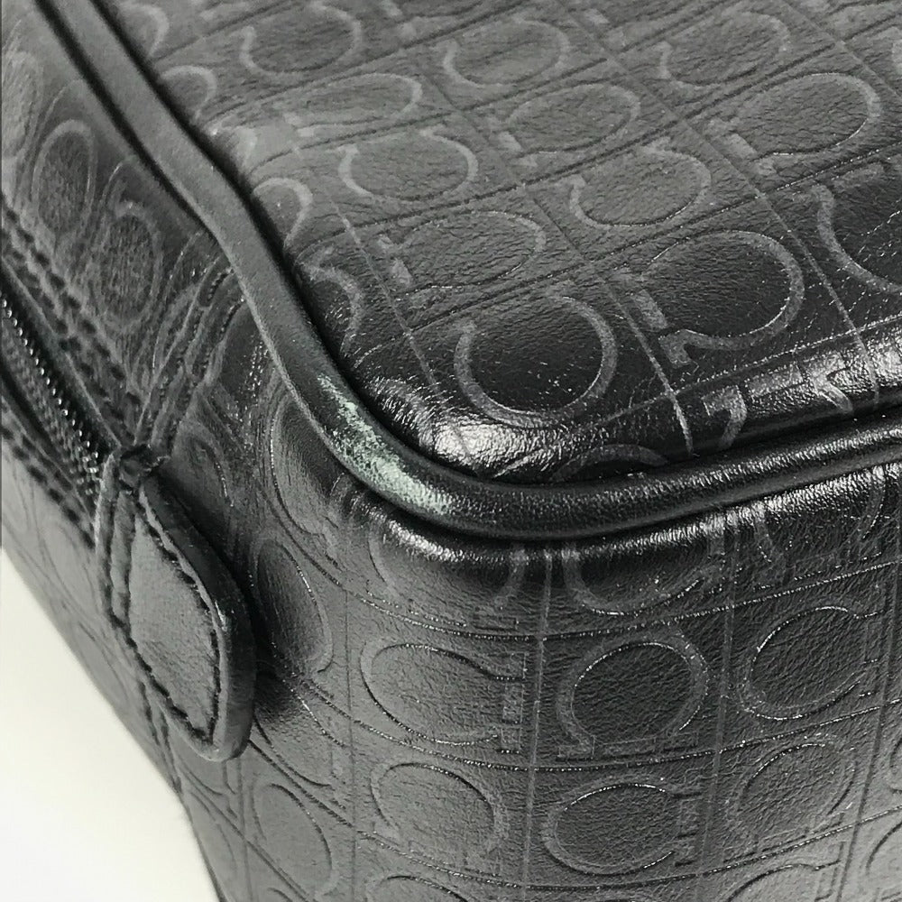 Salvatore Ferragamo 2WAYバッグ ショルダーバッグ カバン ロゴ ガンチーニ ビジネスバッグ ブリーフケース 書類バッグ ハンドバッグ レザー ユニセックス ブラック