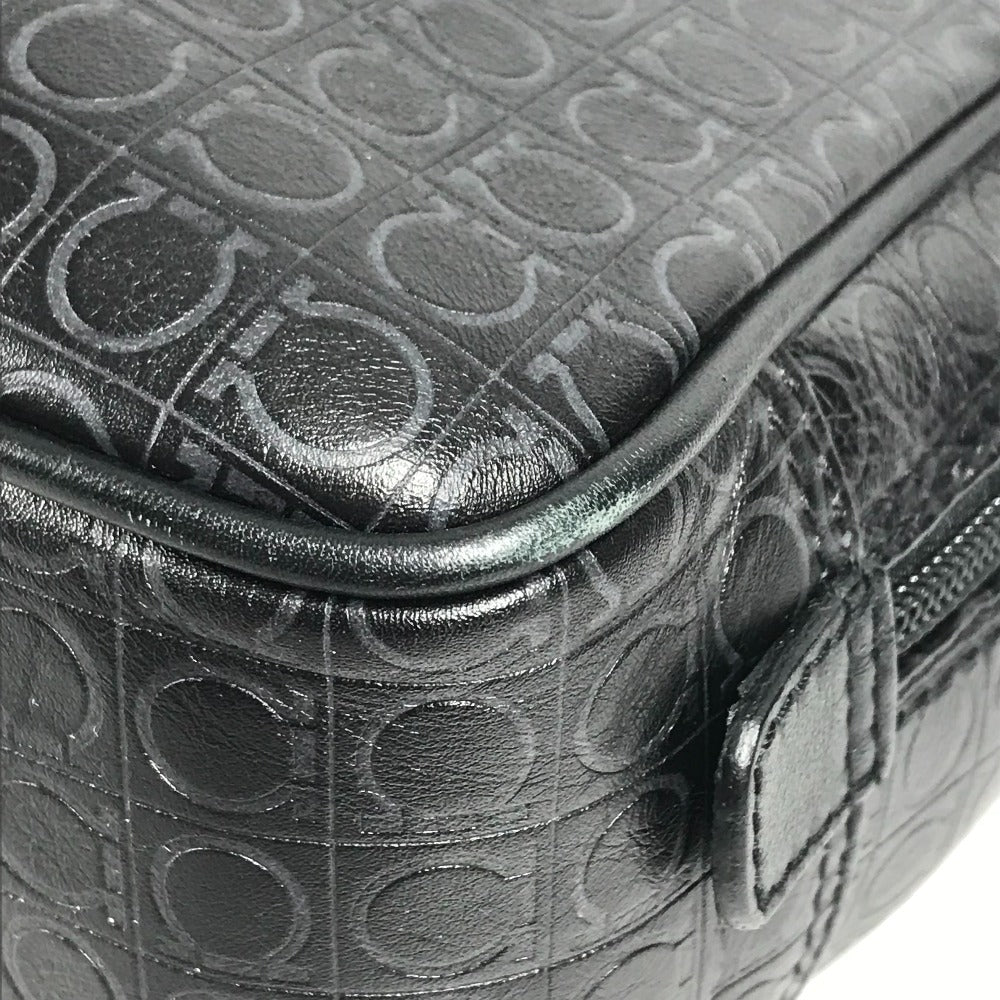 Salvatore Ferragamo 2WAYバッグ ショルダーバッグ カバン ロゴ ガンチーニ ビジネスバッグ ブリーフケース 書類バッグ ハンドバッグ レザー ユニセックス ブラック