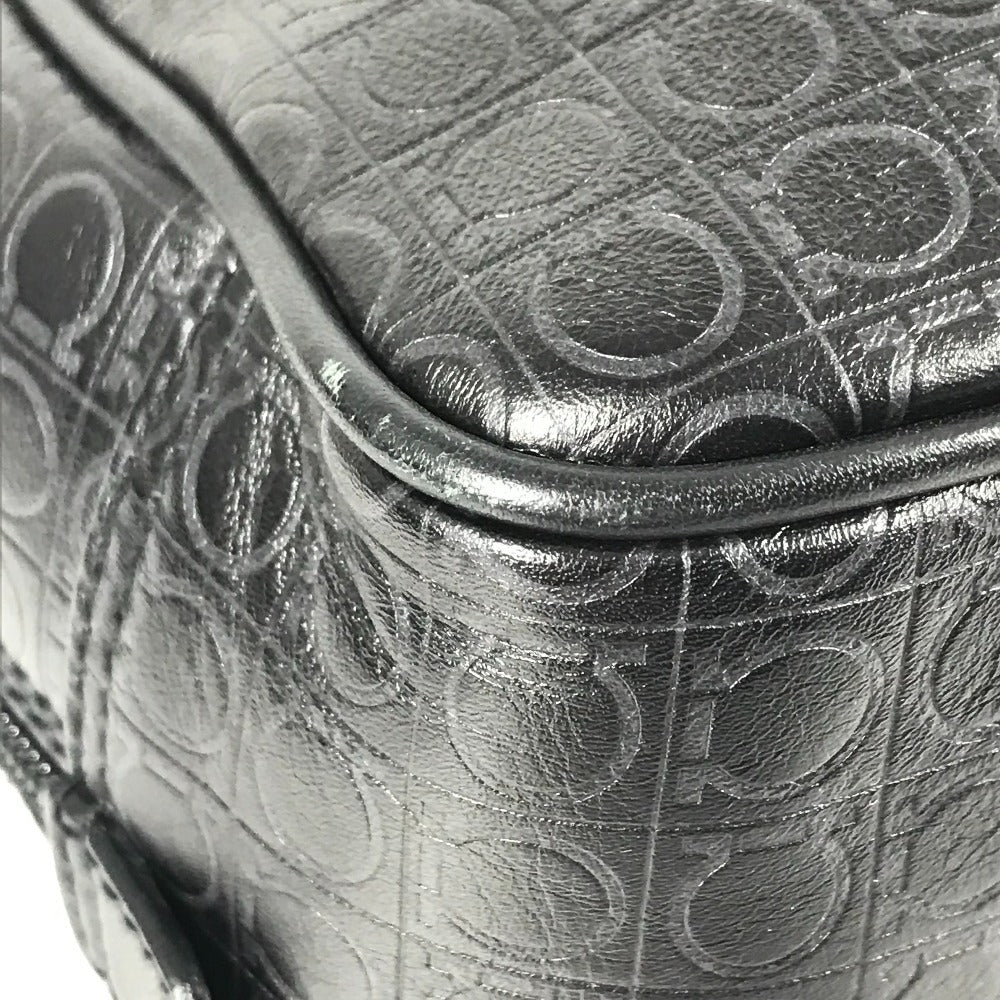 Salvatore Ferragamo 2WAYバッグ ショルダーバッグ カバン ロゴ ガンチーニ ビジネスバッグ ブリーフケース 書類バッグ ハンドバッグ レザー ユニセックス ブラック