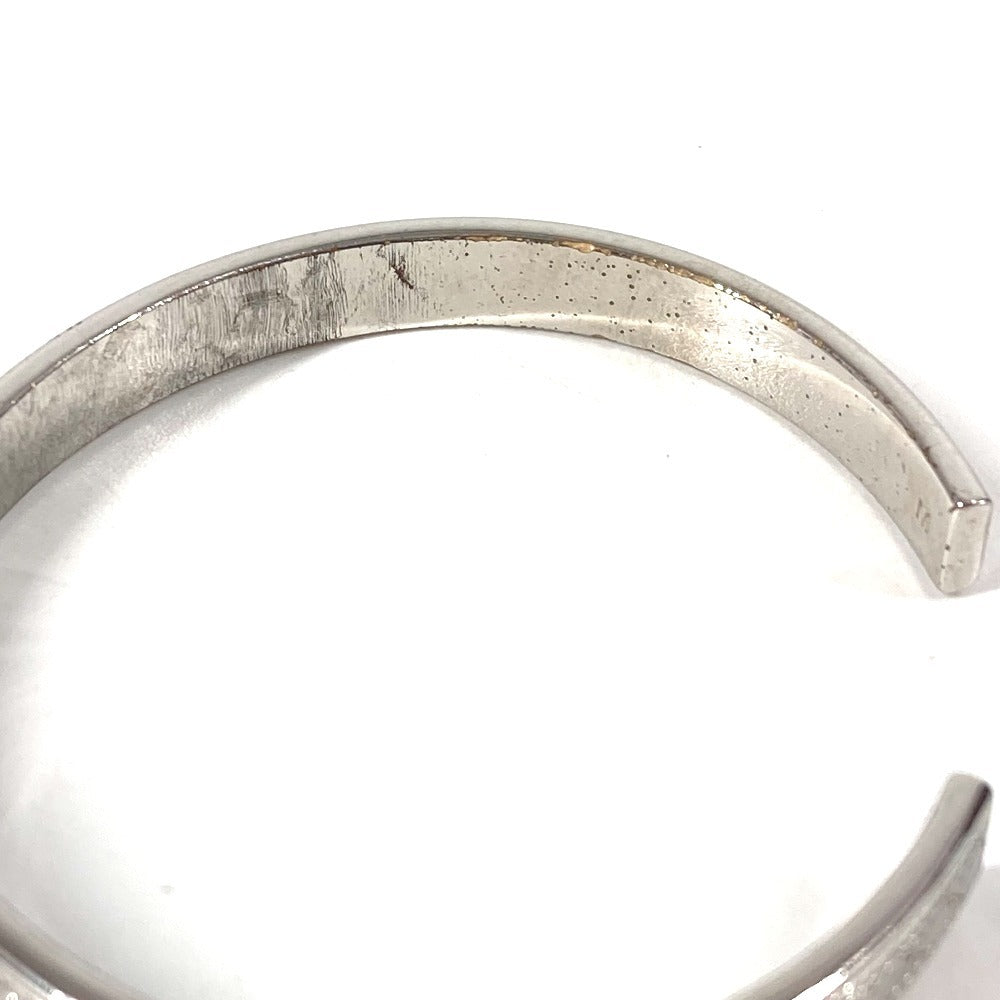 Dior カナージュ ロゴ バングル ブレスレット メタル レディース シルバー