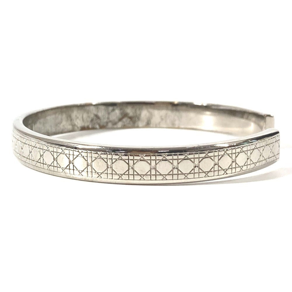 Dior カナージュ ロゴ バングル ブレスレット メタル レディース シルバー