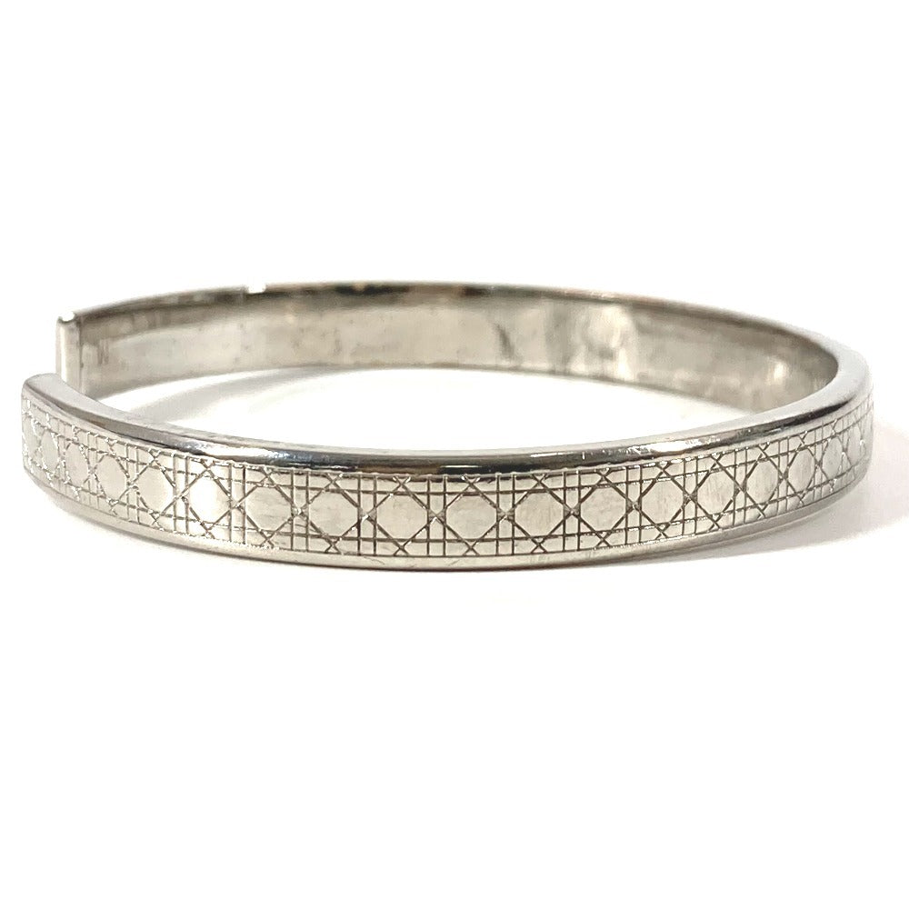 Dior カナージュ ロゴ バングル ブレスレット メタル レディース シルバー