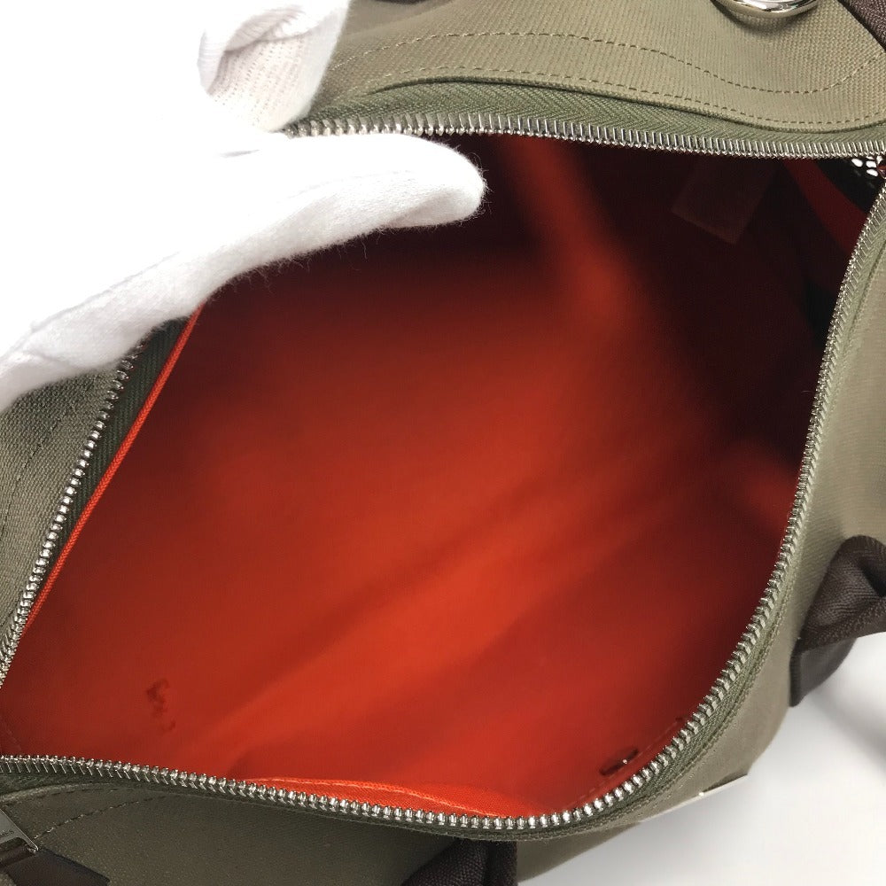 HERMES H068639CKAA 2WAYバッグ ハンドバッグ 斜め掛け 犬用キャリーバッグ 肩掛け カバン ボストンバッグ ペット 犬 ワンちゃん ショルダーバッグ ナイロン ユニセックス カーキ / フー カーキ