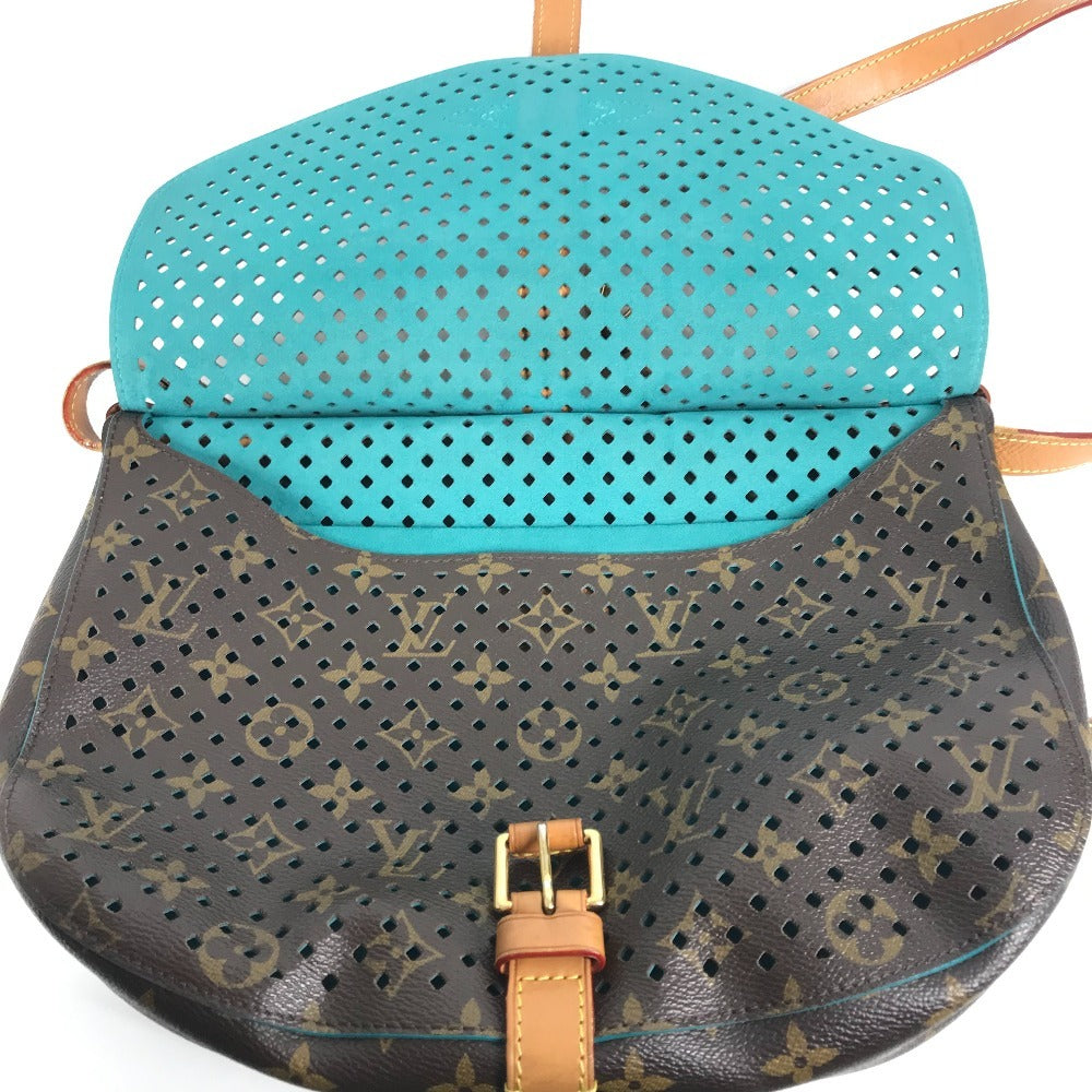 LOUIS VUITTON M93998 モノグラムペルフォ フローレソミュール カバン 斜め掛け フラップ パンチング ショルダーバッグ モノグラムキャンバス ユニセックス テュルコワーズ ブルー