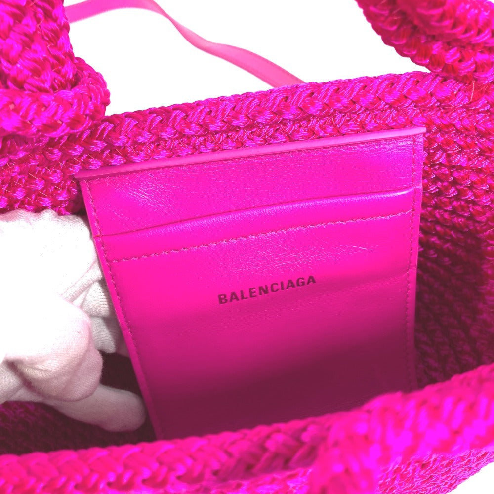 BALENCIAGA 695612 2WAYバッグ トートバッグ IBIZA イビザ スモール バスケット カバン ショルダーバッグ 斜め掛け ハンドバッグ ナイロン レディース ピンク