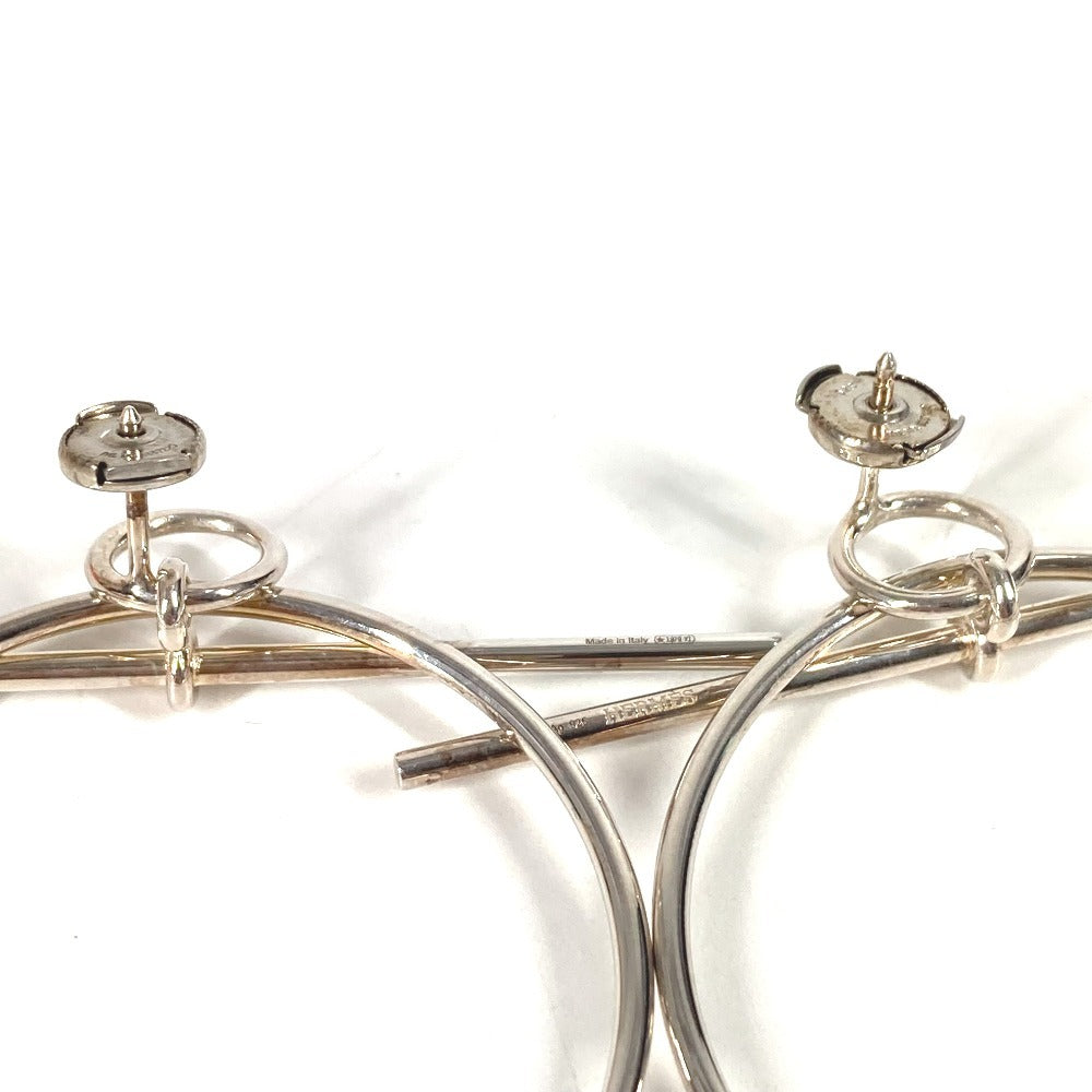 HERMES ループ MM ループMM アクセサリー フープピアス ロゴ ピアス AG925 ユニセックス シルバー