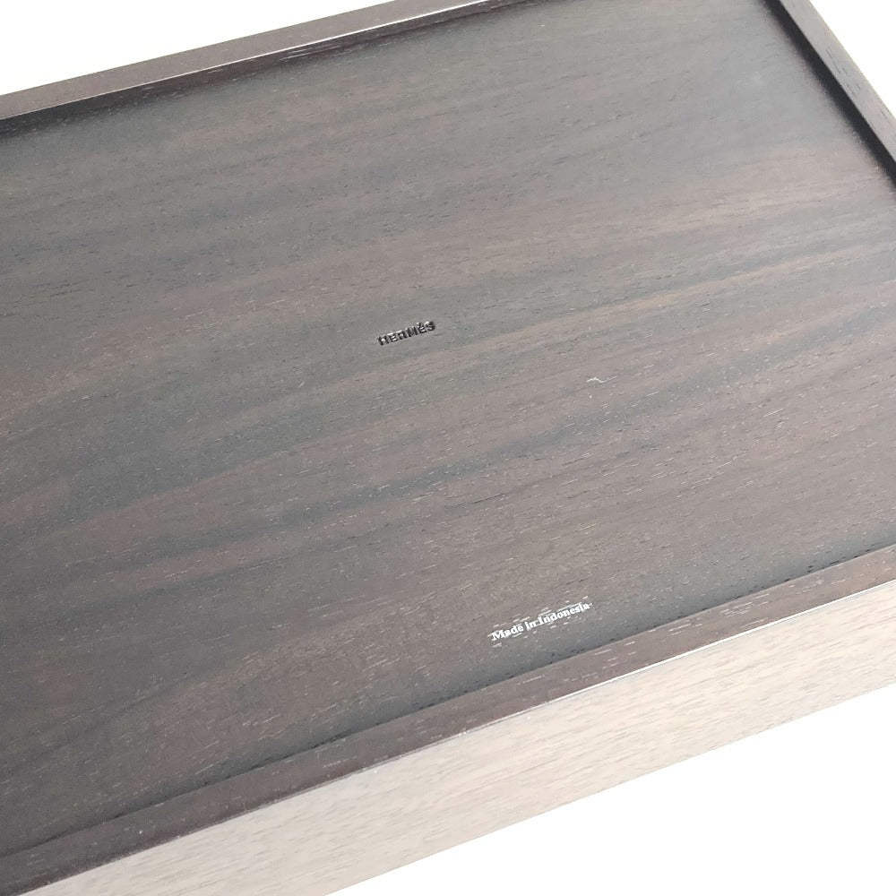 HERMES ジュエリーケース ジュエリーボックス プレイヤード 木箱 Hロゴ アクセサリー インテリア ポーチ 小物入れ レザー/ウッド ユニセックス オレンジ