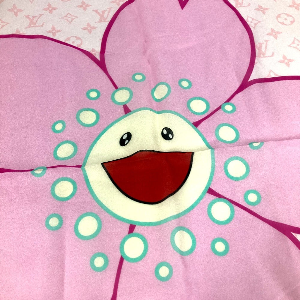 LOUIS VUITTON M96088 LV×TM 村上隆 桜 サクラ LV×TM カレ55 チェリーブロッサム スカーフ シルク ユニセックス ピンク