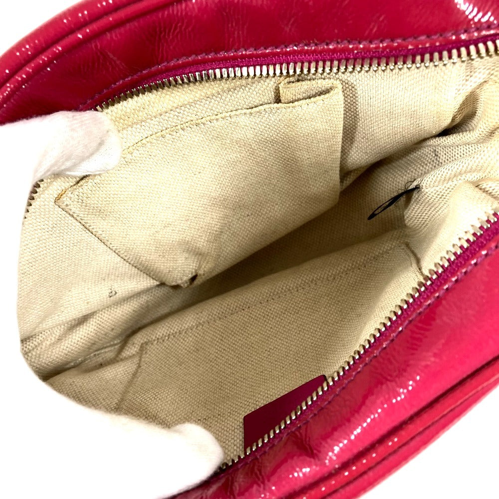 GUCCI 308364 ソーホー スモールディスコ タッセル フリンジ カバン 斜め掛け GG ロゴ ポシェット ショルダーバッグ パテントレザー ユニセックス パープル