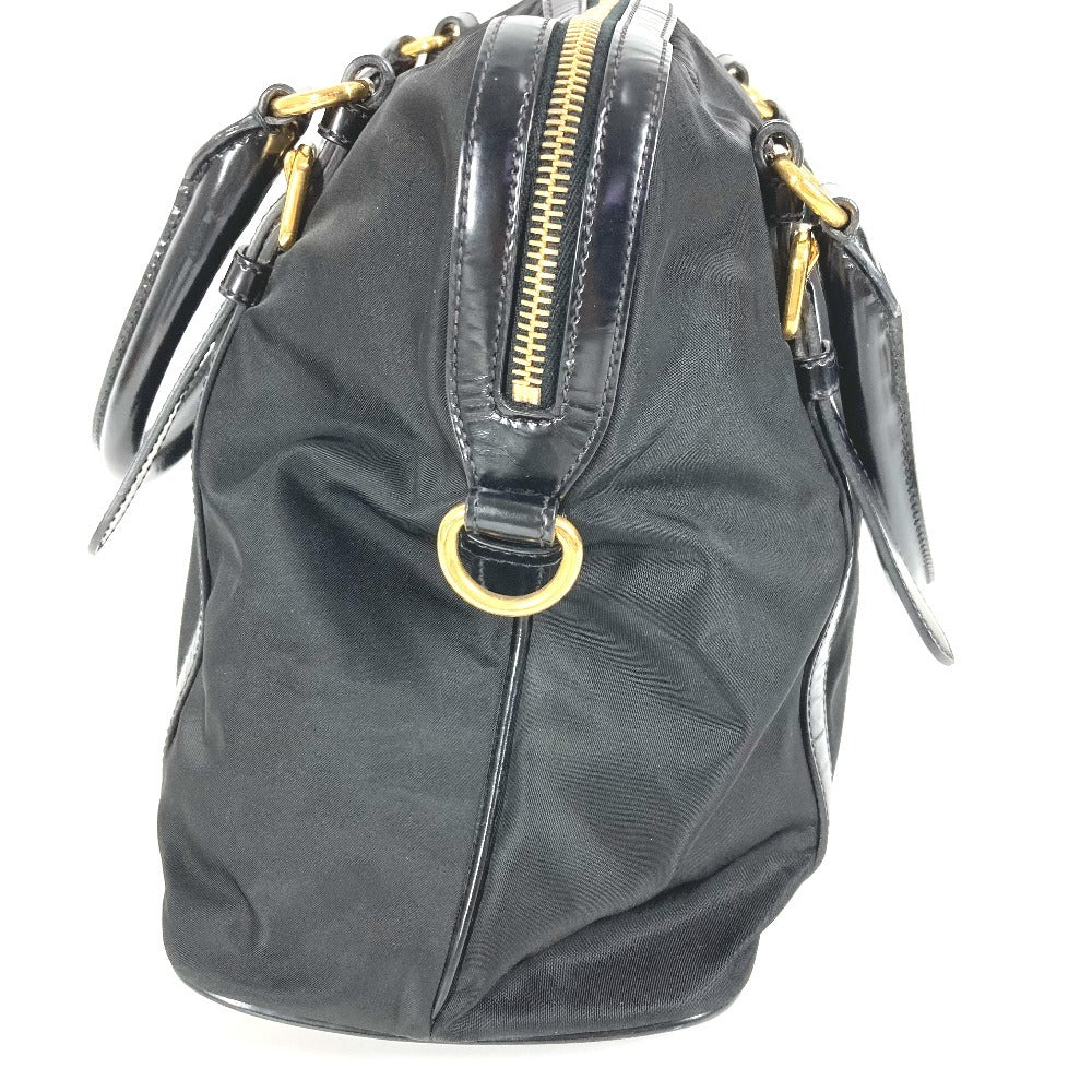 PRADA 1BB01 2WAYバッグ ハンドバッグ トートバッグ トライアングルロゴ 三角ロゴ プレート カバン 斜め掛け ショルダーバッグ レザー/ナイロン ユニセックス ブラック