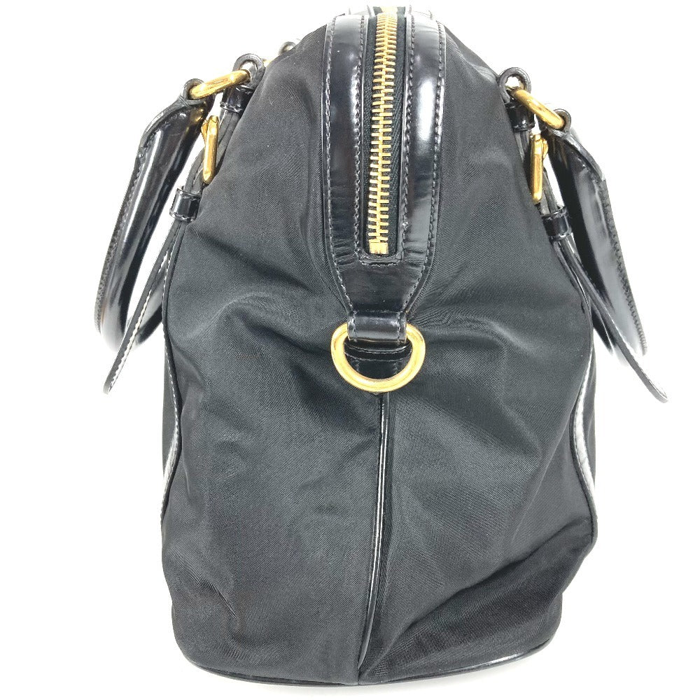 PRADA 1BB01 2WAYバッグ ハンドバッグ トートバッグ トライアングルロゴ 三角ロゴ プレート カバン 斜め掛け ショルダーバッグ レザー/ナイロン ユニセックス ブラック