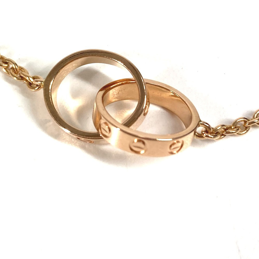 CARTIER ラブ LOVE ダブルリング ブレスレット ロゴ チェーンブレスレット アクセサリー K18 金 PG ブレスレット Au750 レディース ピンクゴールド