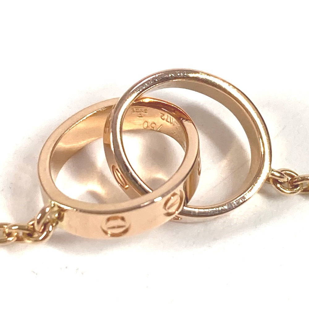 CARTIER ラブ LOVE ダブルリング ブレスレット ロゴ チェーンブレスレット アクセサリー K18 金 PG ブレスレット Au750 レディース ピンクゴールド