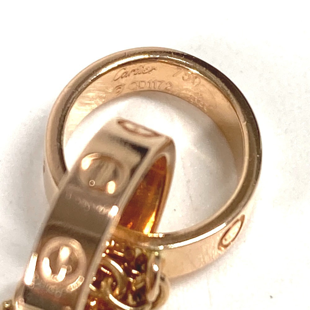 CARTIER ラブ LOVE ダブルリング ブレスレット ロゴ チェーンブレスレット アクセサリー K18 金 PG ブレスレット Au750 レディース ピンクゴールド