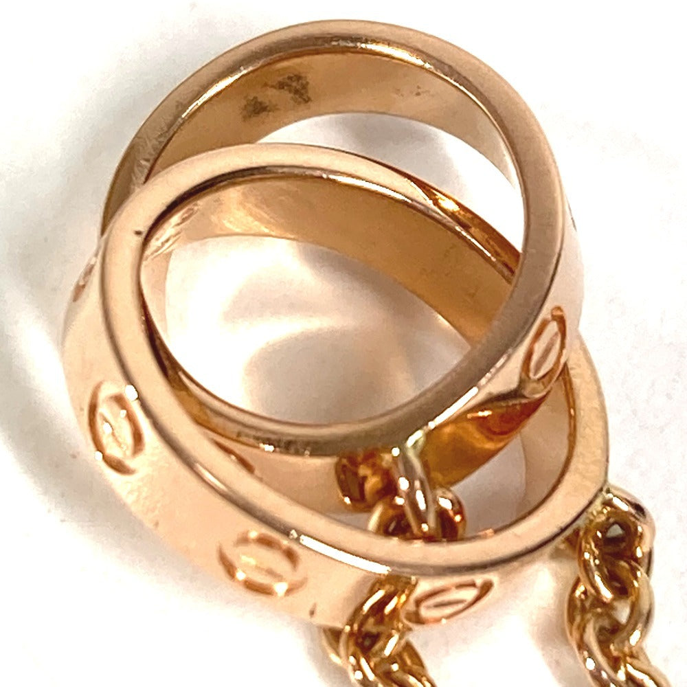 CARTIER ラブ LOVE ダブルリング ブレスレット ロゴ チェーンブレスレット アクセサリー K18 金 PG ブレスレット Au750 レディース ピンクゴールド