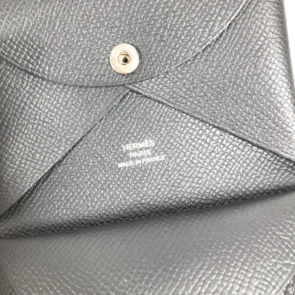 HERMES 2つ折り カルヴィデュオ カルヴィ デュオ カードケース 小銭入れ 財布 名刺入れ パスケース コインケース エプソン ユニセックス ブラック