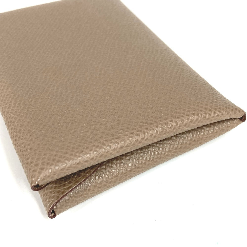 HERMES 2つ折り カルヴィデュオ カルヴィ デュオ カードケース 小銭入れ 財布 名刺入れ パスケース コインケース エプソン ユニセックス エトゥープ グレー