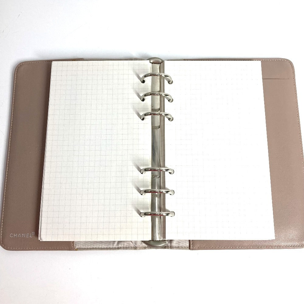 CHANEL ニュートラベルライン ロゴ システム手帳 ステーショナリー 手帳カバー ナイロンキャンバス ユニセックス ベージュ