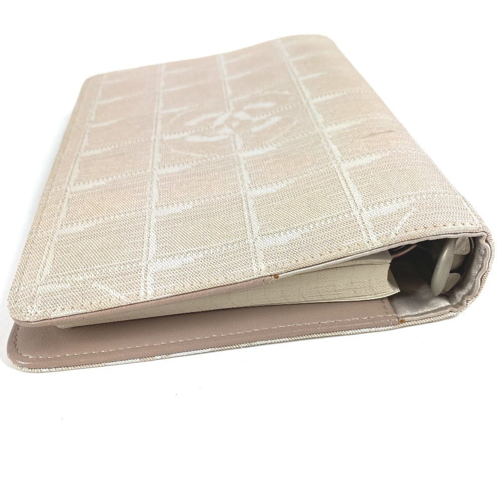 CHANEL ニュートラベルライン ロゴ システム手帳 ステーショナリー 手帳カバー ナイロンキャンバス ユニセックス ベージュ