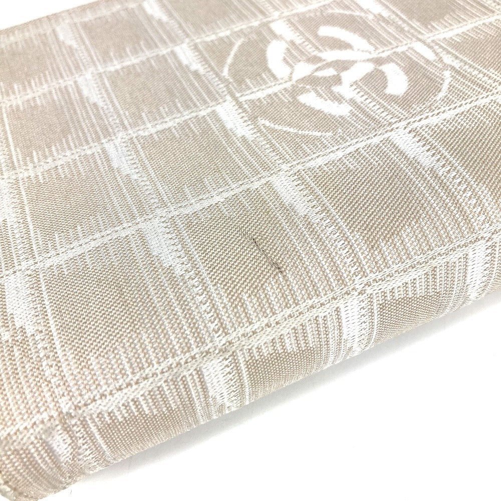 CHANEL ニュートラベルライン ロゴ システム手帳 ステーショナリー 手帳カバー ナイロンキャンバス ユニセックス ベージュ