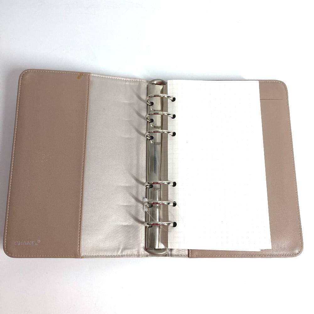 CHANEL ニュートラベルライン ロゴ システム手帳 ステーショナリー 手帳カバー ナイロンキャンバス ユニセックス ベージュ
